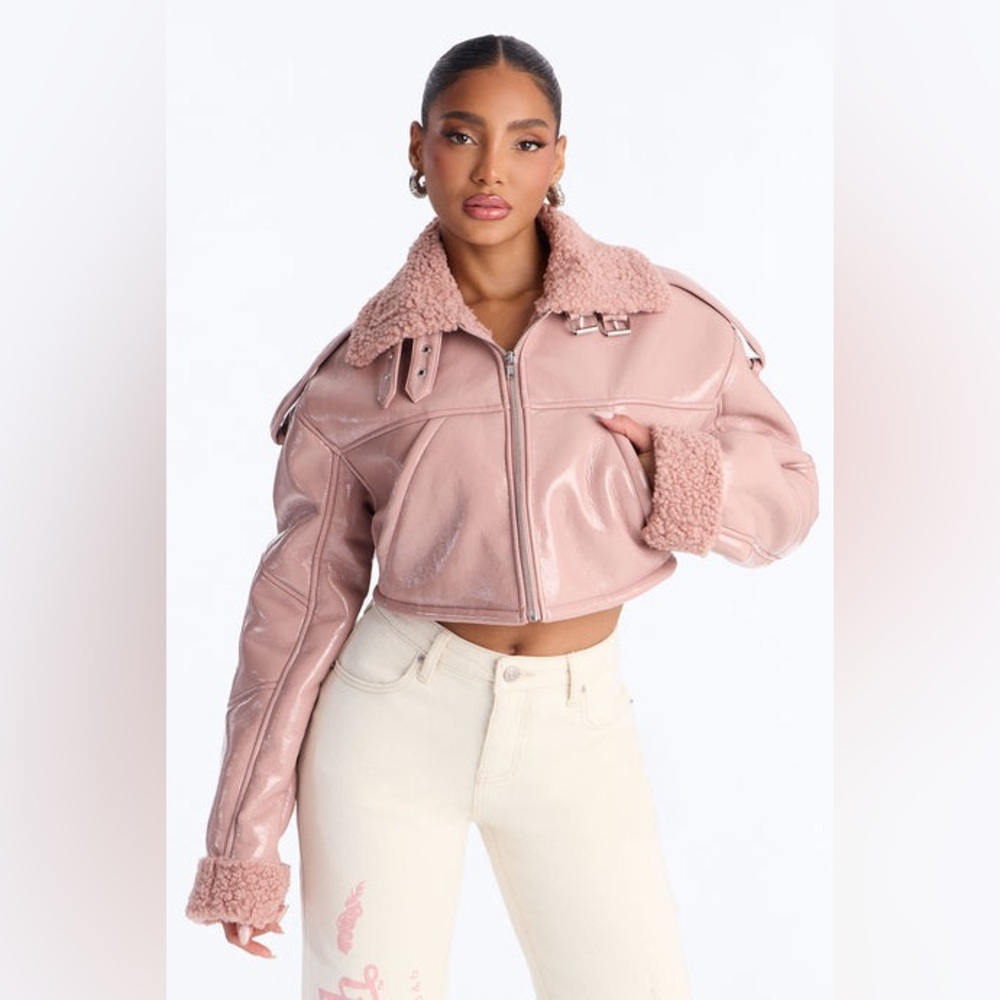 Fashion Nova Faux Fur Pink Women's Jacket Size Medium NWT
